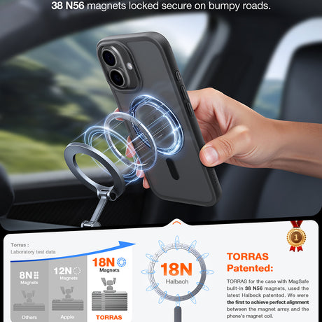 Husă Torras Guardian Magnetic Series neagră pentru iPhone 17