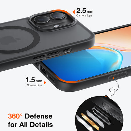 Husă Torras Guardian Magnetic Series neagră pentru iPhone 17