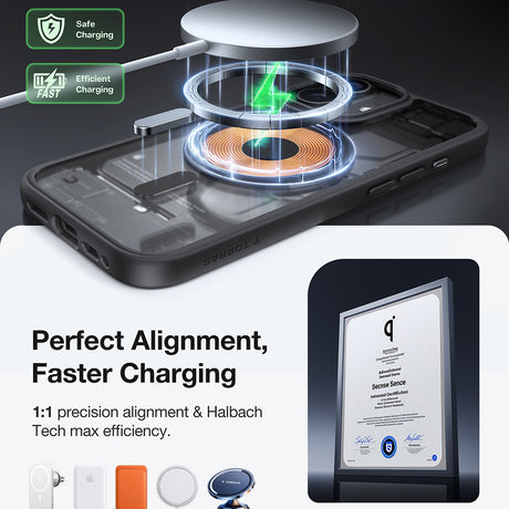 Husă Torras Guardian Magnetic Series neagră pentru iPhone 17