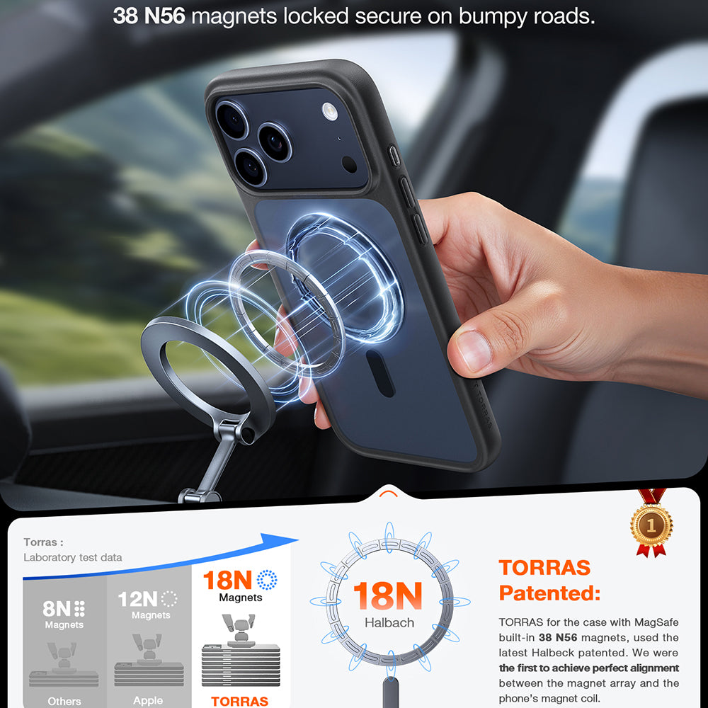 Husa de protectie Torras Guardian Magnetic Series compatibil cu iPhone 17 Pro Max, Negru