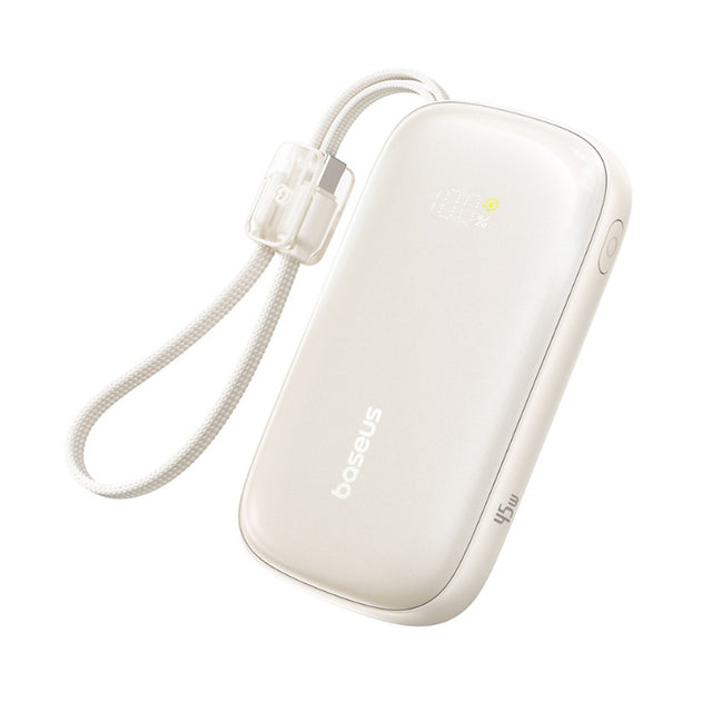 Baterie externa Baseus EnerFill FC21 Qpow 3 Ultra (E0027Q01), Detachable Cable, 10000mAh, 45W, USB, USB-C, Titanium Natural