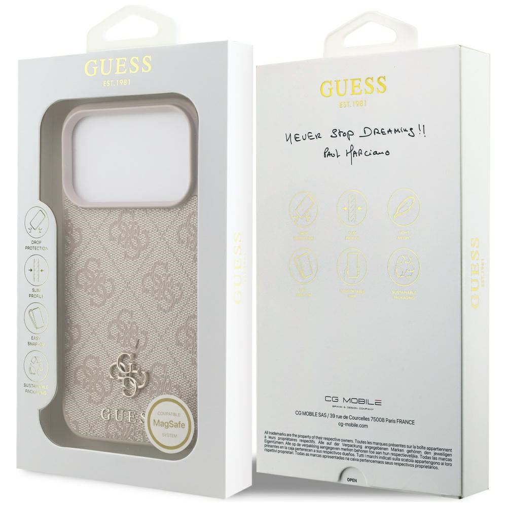 Husa de protectie Guess 4G Small and Classic Logo MagSafe (GUHMP17LP4SM4MP) compatibil cu iPhone 17 Pro, Roz