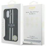 Husa de protectie Guess Hardcase 4G Printed Stripes MagSafe (GUHMP17SP4RPSK) compatibil cu iPhone 17, Negru