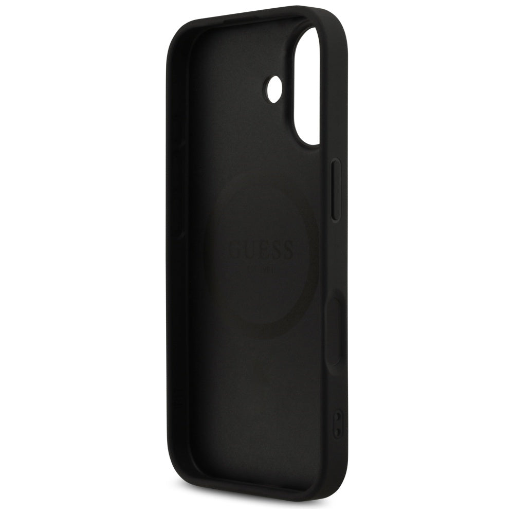 Husa de protectie Guess Hardcase 4G Printed Stripes MagSafe (GUHMP17SP4RPSK) compatibil cu iPhone 17, Negru