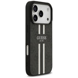 Husa de protectie Guess Hardcase 4G Printed Stripes MagSafe (GUHMP17LP4RPSK) compatibil cu iPhone 17 Pro, Negru