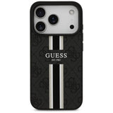 Husa de protectie Guess Hardcase 4G Printed Stripes MagSafe (GUHMP17LP4RPSK) compatibil cu iPhone 17 Pro, Negru