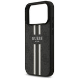 Husa de protectie Guess Hardcase 4G Printed Stripes MagSafe (GUHMP17LP4RPSK) compatibil cu iPhone 17 Pro, Negru