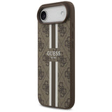 Husa de protectie Guess Hardcase 4G Printed Stripes MagSafe (GUHMP17MP4RPSW) compatibil cu iPhone 17 Air, Maro