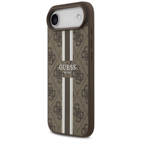 Husa de protectie Guess Hardcase 4G Printed Stripes MagSafe (GUHMP17MP4RPSW) compatibil cu iPhone 17 Air, Maro