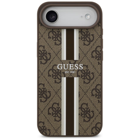 Husa de protectie Guess Hardcase 4G Printed Stripes MagSafe (GUHMP17MP4RPSW) compatibil cu iPhone 17 Air, Maro