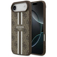 Husa de protectie Guess Hardcase 4G Printed Stripes MagSafe (GUHMP17MP4RPSW) compatibil cu iPhone 17 Air, Maro