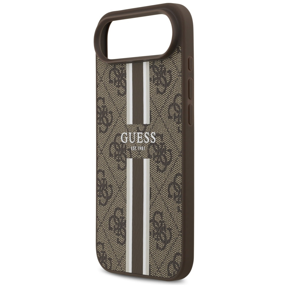 Husa de protectie Guess Hardcase 4G Printed Stripes MagSafe (GUHMP17MP4RPSW) compatibil cu iPhone 17 Air, Maro