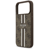 Husa de protectie Guess Hardcase 4G Printed Stripes MagSafe (GUHMP17XP4RPSW) compatibil cu iPhone 17 Pro Max, Maro