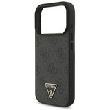 Husa de protectie Guess Hardcase 4G Triangle Logo MagSafe with Cord Strap (GUHMP17LP4TSDPPSK) compatibil cu iPhone 17 Pro, Negru