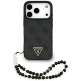 Husa de protectie Guess Hardcase 4G Triangle Logo MagSafe with Cord Strap (GUHMP17XP4TSDPPSK) compatibil cu iPhone 17 Pro Max, Negru