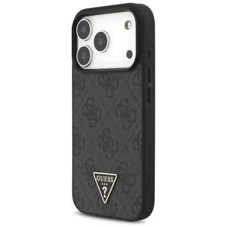 Husa de protectie Guess Hardcase 4G Triangle Logo MagSafe with Cord Strap (GUHMP17XP4TSDPPSK) compatibil cu iPhone 17 Pro Max, Negru
