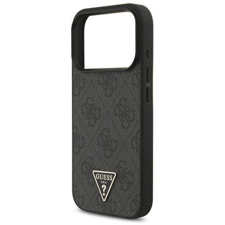 Husa de protectie Guess Hardcase 4G Triangle Logo MagSafe with Cord Strap (GUHMP17XP4TSDPPSK) compatibil cu iPhone 17 Pro Max, Negru