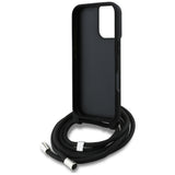 Husa de protectie Karl Lagerfeld Saffiano MagSafe Crossbody (KLHCP16SPGGRMPCK) compatibil cu iPhone 16, Negru