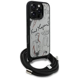 Husa de protectie Karl Lagerfeld Saffiano MagSafe Crossbody (KLHCP16XPGGRMPCG) compatibil cu iPhone 16 Pro Max, Gri