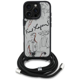 Husa de protectie Karl Lagerfeld Saffiano MagSafe Crossbody (KLHCP16XPGGRMPCG) compatibil cu iPhone 16 Pro Max, Gri