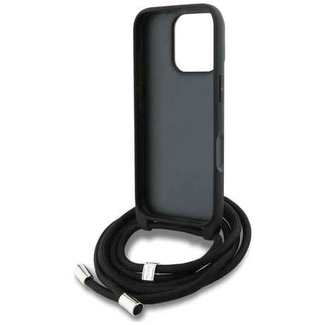 Husa de protectie Karl Lagerfeld Saffiano MagSafe Crossbody (KLHCP16XPGGRMPCG) compatibil cu iPhone 16 Pro Max, Gri