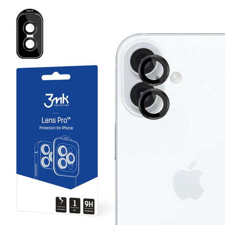 Folie de protectie 3mk Lens Protection Pro compatibil cu iPhone 16 / iPhone 16 Plus, Negru