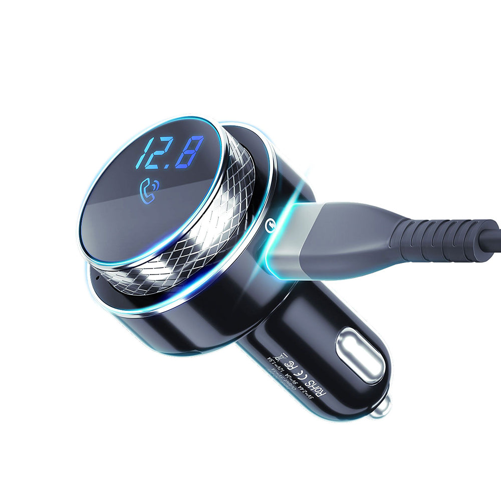Gadget 3mk Car FM Transmitter Hyper, with Phone Charging Function, MP3 Player, LED, 2x USB, Card Slot, 30W, QC, 2A, Negru /Silver