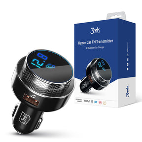 Gadget 3mk Car FM Transmitter Hyper, with Phone Charging Function, MP3 Player, LED, 2x USB, Card Slot, 30W, QC, 2A, Negru /Silver