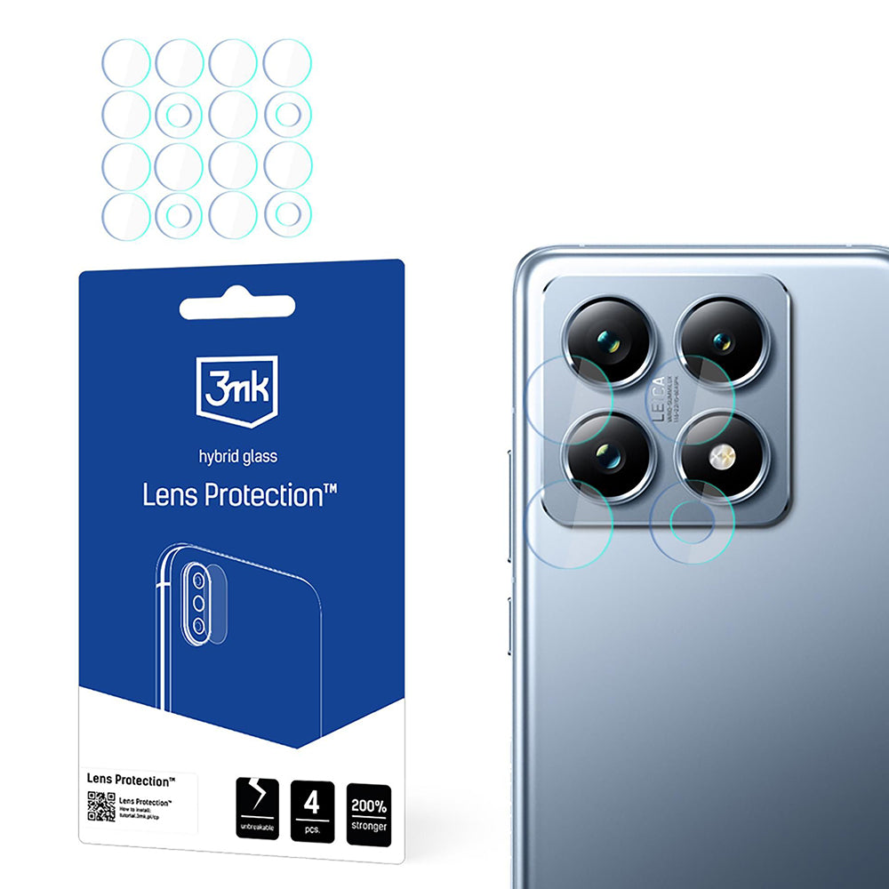 Folie de protectie 3mk Lens Protection (set de 4) compatibil cu Xiaomi 14T / Xiaomi 14T Pro, Transparent