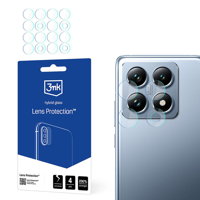 Folie de protectie 3mk Lens Protection (set de 4) compatibil cu Xiaomi 14T / Xiaomi 14T Pro, Transparent