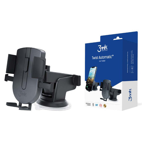 Suport 3mk Twist, for Dashboard/Windshield, Automatic Adjustment, Negru