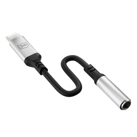Adaptor 3mk Audio Cable Adapter, USB-C to Jack 3.5mm, DAC Chip, Aluminium, Gri