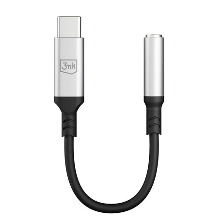 Adaptor 3mk Audio Cable Adapter, USB-C to Jack 3.5mm, DAC Chip, Aluminium, Gri