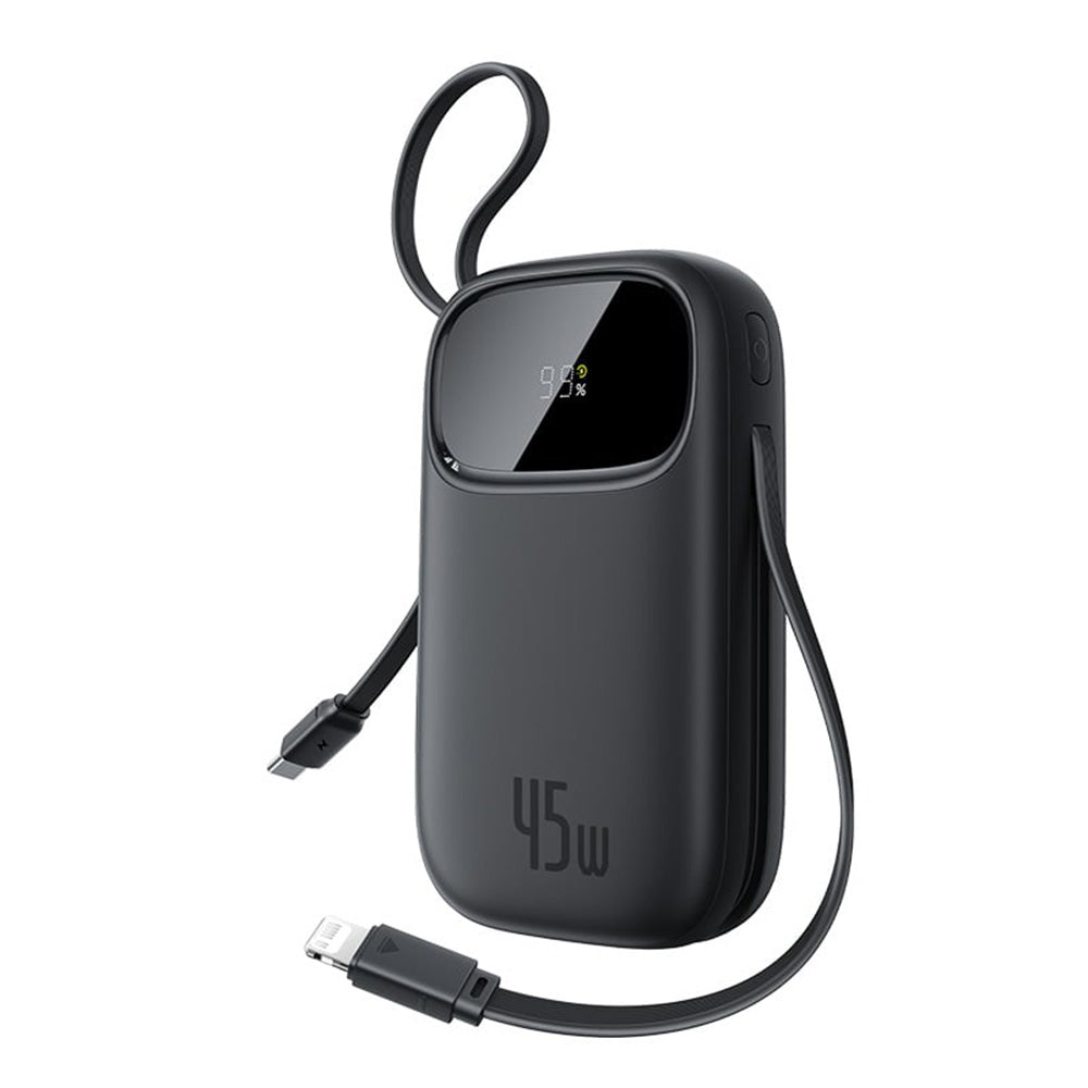 Baterie externa Baseus EnerFill FC31 Qpow 3 (E0028C00), USB-C/Lightning Cables, 10000mAh, 45W, Digital Display, Negru Cosmic