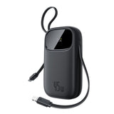 Baterie externa Baseus EnerFill FC31 Qpow 3 (E0028C00), USB-C/Lightning Cables, 10000mAh, 45W, Digital Display, Negru Cosmic