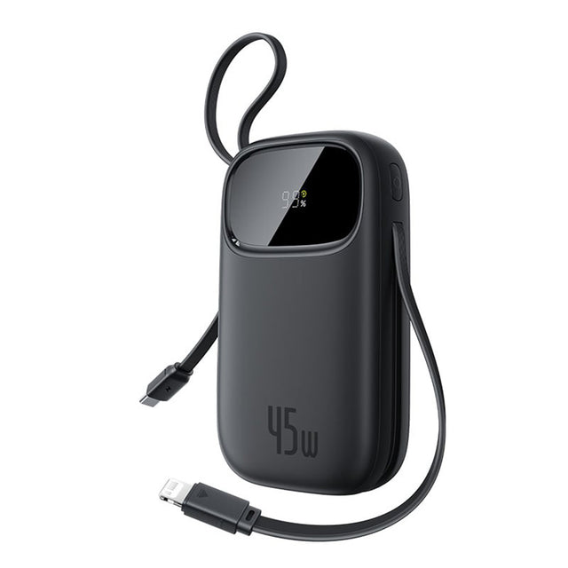 Baterie externa Baseus EnerFill FC31 Qpow 3 (E0028C00), USB-C/Lightning Cables, 10000mAh, 45W, Digital Display, Negru Cosmic