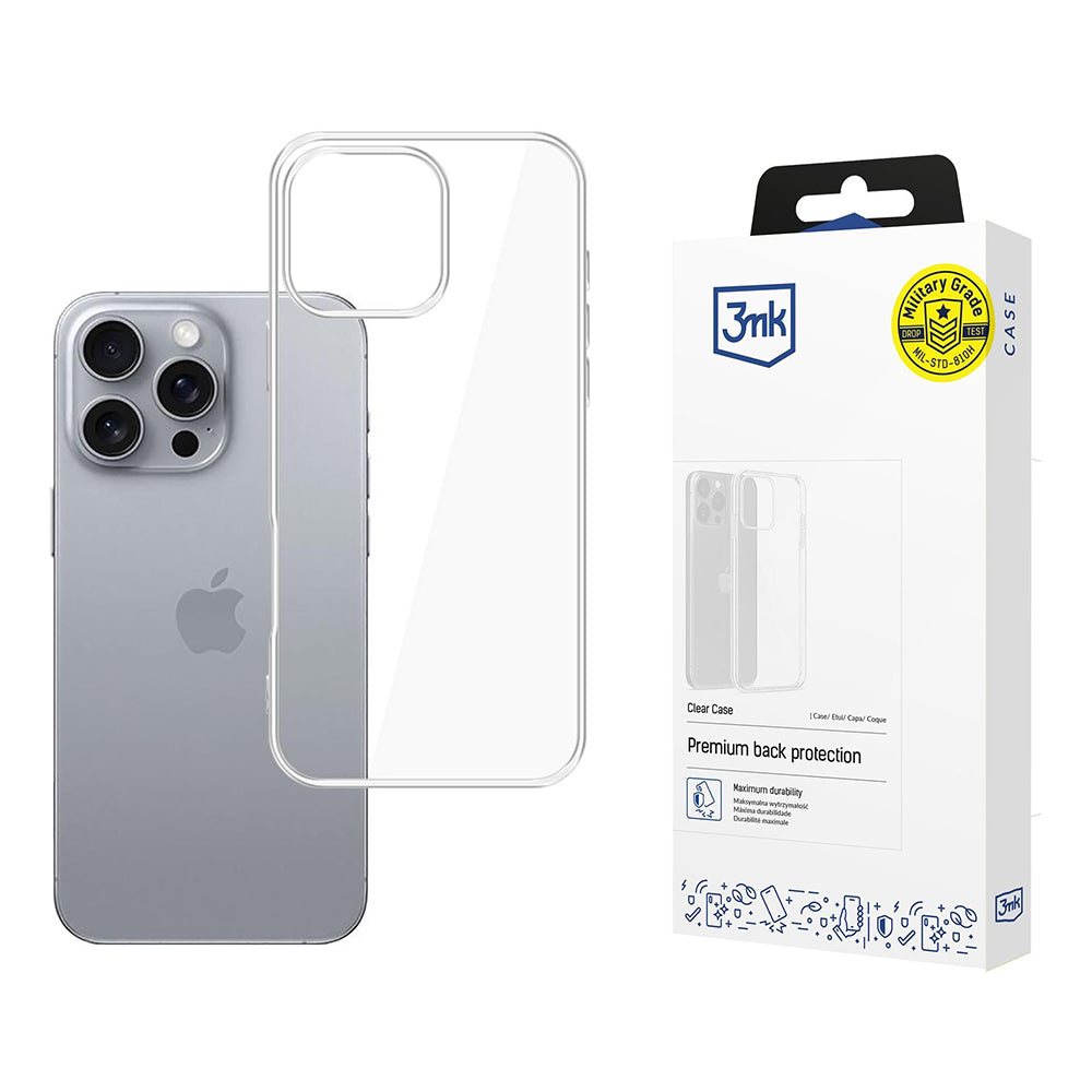 Husa de protectie 3mk Clear compatibil cu iPhone 16 Pro Max, Transparent