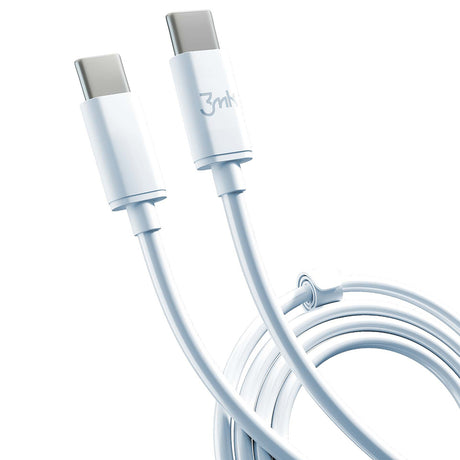 Cablu 3mk Hyper, USB-C to USB-C, 100W, 5A, 2m, Alb