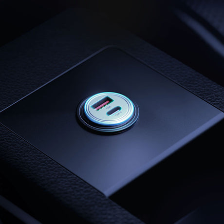 Incarcator 3mk Car Hyper, USB-A, Type-C, 30W, Durable Aluminium, Argintiu