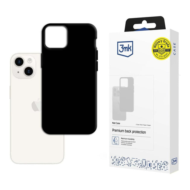 Husa de protectie 3mk Matt compatibil cu iPhone 15, Negru