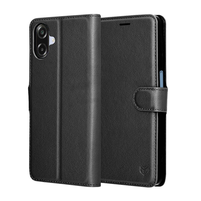 Husa de protectie Techsuit Leather Folio compatibil cu Samsung Galaxy A07 4G, Negru