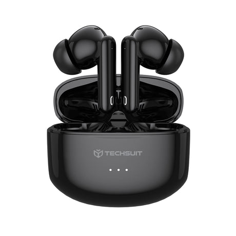 Casti Wireless, In-ear, 300mAh, USB-C, Tehnologie ANC, Control Tactil - Techsuit Audira Pro (CW1) - Black