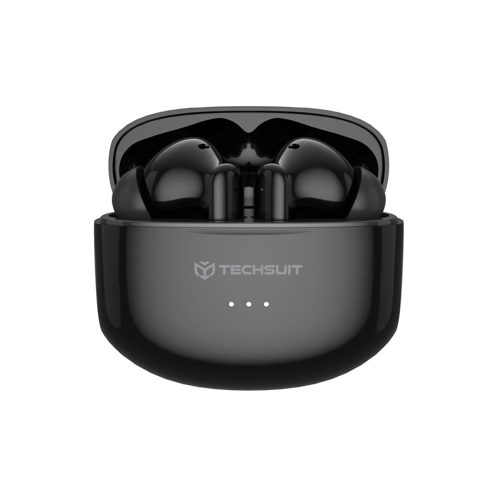Casti Wireless, In-ear, 300mAh, USB-C, Tehnologie ANC, Control Tactil - Techsuit Audira Pro (CW1) - Black