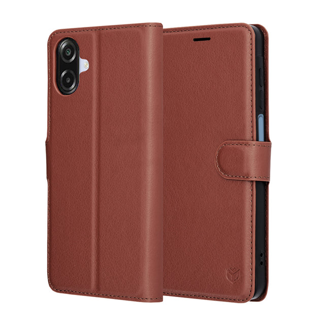 Husa de protectie Techsuit Leather Folio compatibil cu Samsung Galaxy A07 4G, Maro