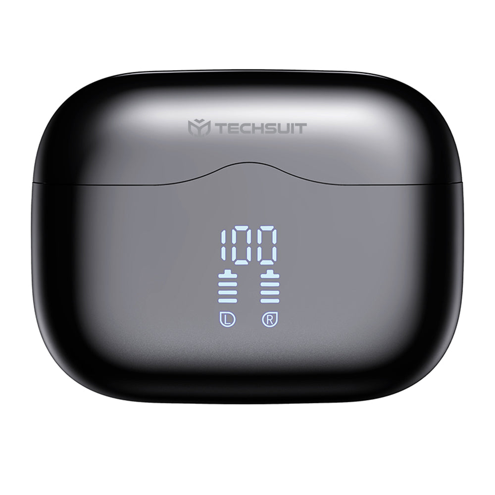 Casti Wireless, In-ear, 300mAh, ANC, ENC, 4 Mic - Techsuit VelarX One (CW2) - Black