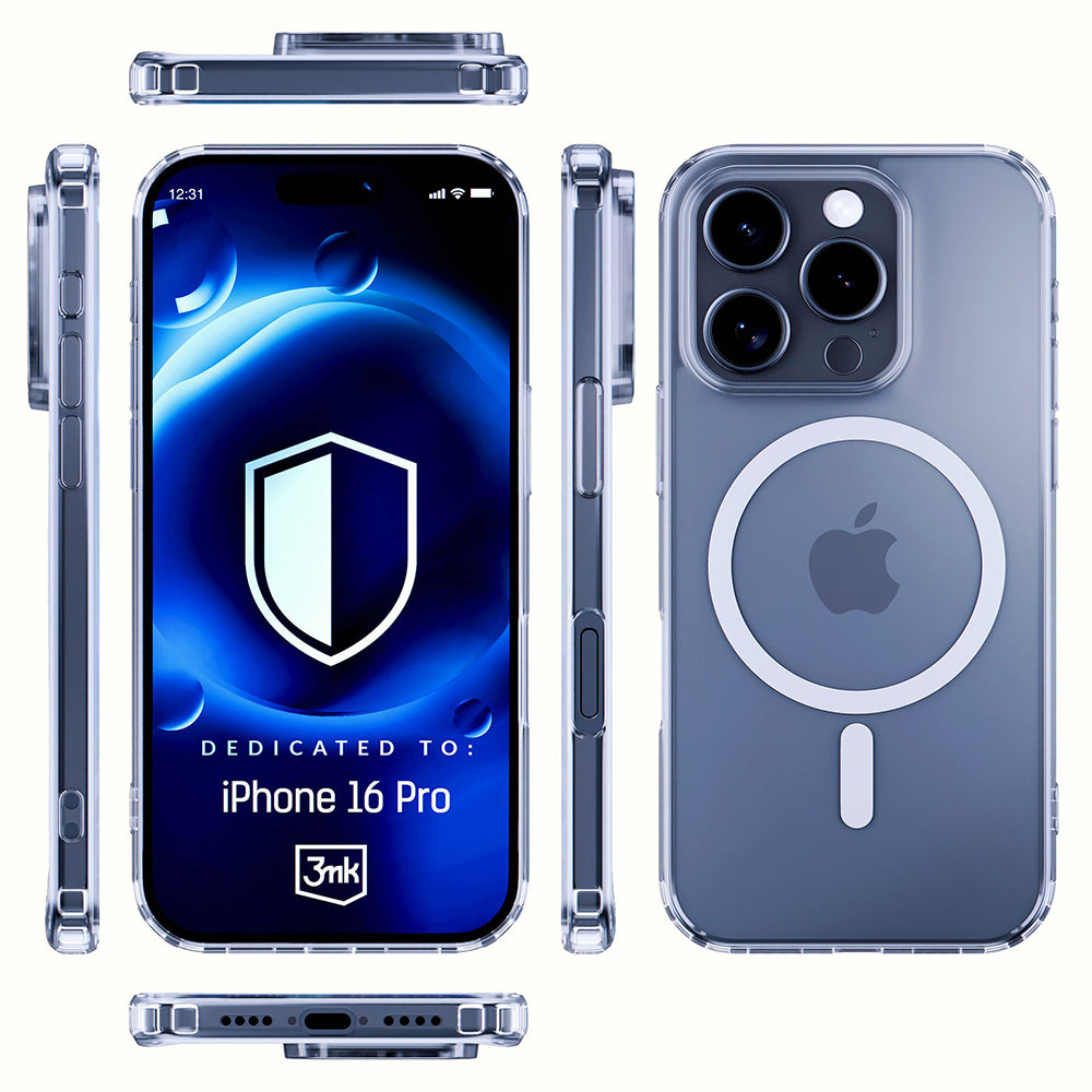 Husa de protectie 3mk MagCase compatibil cu iPhone 16 Pro, Transparent