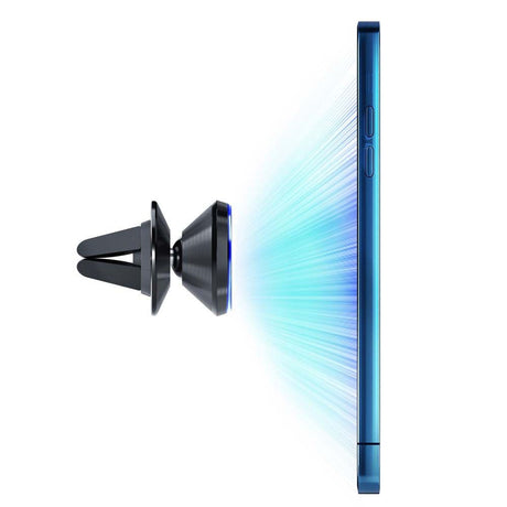 Suport 3mk Magnetic Power, for Air Vent, Aluminium Alloy, Silicone Surface, Strong Magnets, Negru