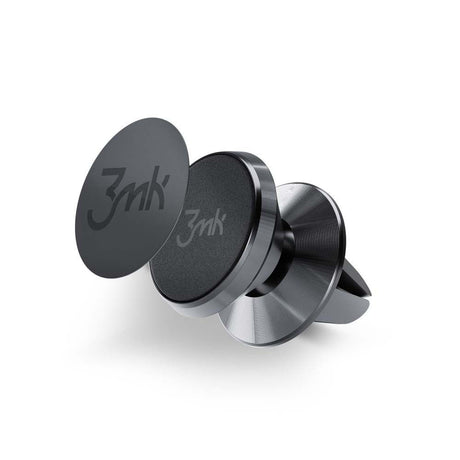 Suport 3mk Magnetic Power, for Air Vent, Aluminium Alloy, Silicone Surface, Strong Magnets, Negru