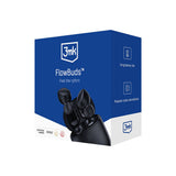 Casti 3mk Wireless FlowBuds, Bluetooth V5.3, Hi-Fi Sound Quality, Passive Noise Cancellation, Touch Control, Negru
