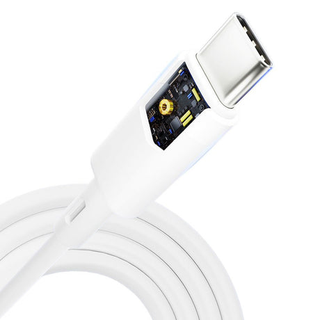 Cablu 3mk Hyper Silicone, USB-C to USB-C, 60W, 3A, 1m, Alb